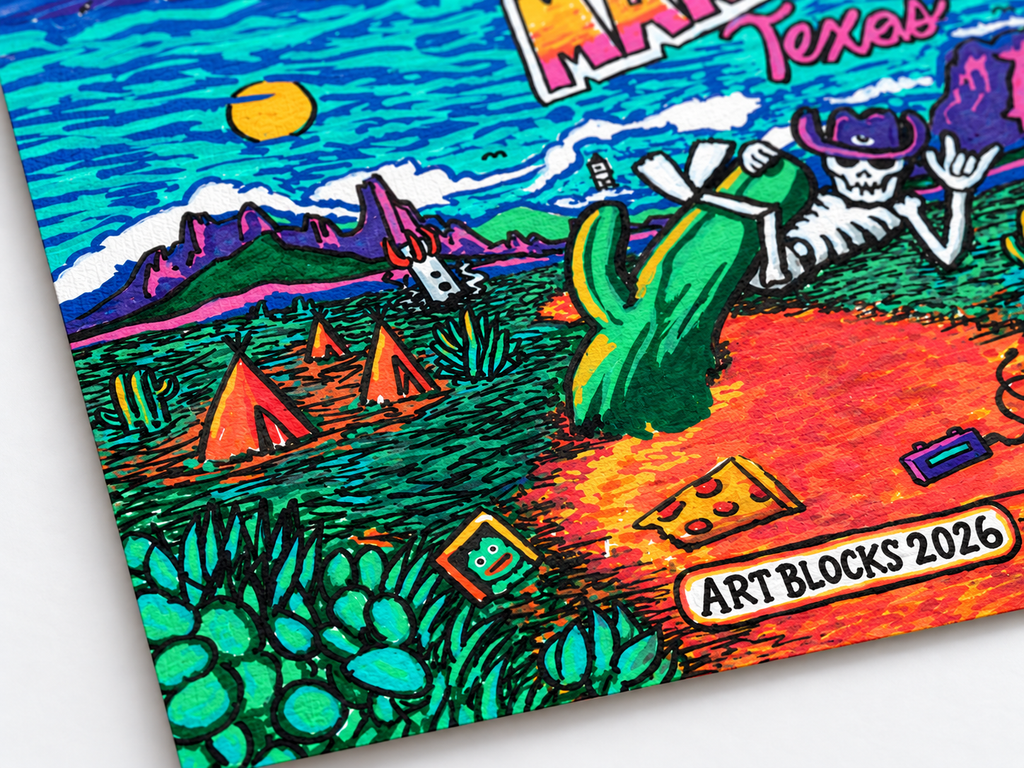"greetings from marfa 2026" limited print by desultor